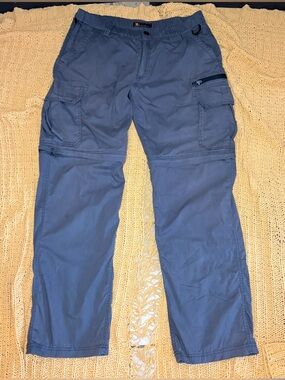 BC Clothing Mens Convertible Cargo Tactical Pants Hiking Fishing Outdoor Gray